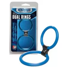 Синее двойное эрекционное кольцо Dual Rings Blue синий 