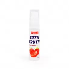 Гель-смазка Tutti-frutti с земляничным вкусом - 30 гр  