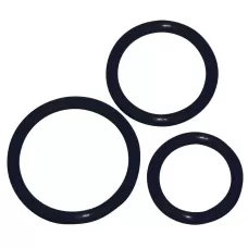 Набор из 3 чёрных эрекционных колец разного диаметра черный 