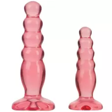 Набор из двух розовых анальных втулок Crystal Jellies Anal Trainer Kit розовый 