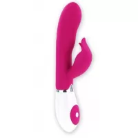 Розовый вибратор Felix с клиторальным стимулятором - 21 см розовый 