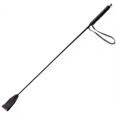 Чёрный стек с кожаной ручкой - 58 см черный 