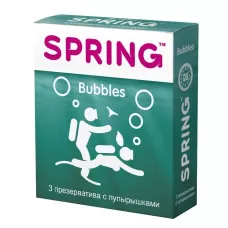 Презервативы SPRING BUBBLES с пупырышками - 3 шт  