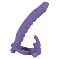 Фиолетовая насадка на пенис для двойной стимуляции Los Analos - 16 см фиолетовый 