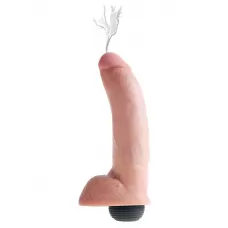 Телесный фаллоимитатор с эффектом семяизвержения Squirting Cock with Balls - 22,9 см телесный 