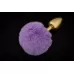 Маленькая золотистая пробка с пушистым фиолетовым хвостиком фиолетовый 