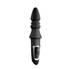Черный конический анальный вибромассажер-ёлочка JOYFUL PLUG VIBRATOR 5.5INCH - 14 см черный 