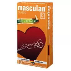Презервативы Masculan Classic 3 Dotty+Ribbed с колечками и пупырышками - 10 шт  