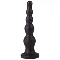 Чёрная анальная ёлочка с ограничительным основанием - 17,5 см черный 
