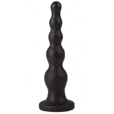 Чёрная анальная ёлочка с ограничительным основанием - 17,5 см черный 