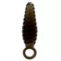 Дымчатый массажер со спиралевидным рельефом GOOD VIBES FINGER SLEEVE ANAL PROBE - 6 см дымчатый 