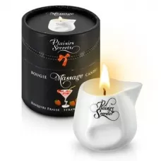 Массажная свеча с ароматом клубничного дайкири Bougie de Massage Daikiri Fraise - 80 мл белый 