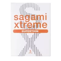 Ультратонкие презервативы Sagami Xtreme Superthin - 3 шт прозрачный 