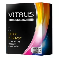 Цветные ароматизированные презервативы VITALIS PREMIUM color   flavor - 3 шт разноцветный 