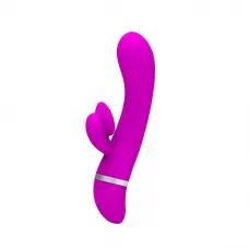 Вибратор Pretty Love Bert с клиторальным отростком - 18,8 см фиолетовый 