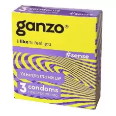 Тонкие презервативы для большей чувствительности Ganzo Sence - 3 шт  