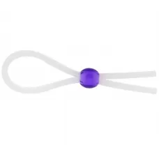 Прозрачное лассо с фиолетовой бусиной SILICONE COCK RING WITH BEAD LAVENDER прозрачный 