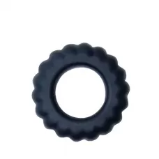 Эрекционное кольцо с крупными ребрышками Titan черный 