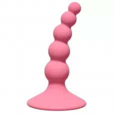 Розовая анальная пробка Ribbed Plug Pink - 10,5 см розовый 