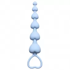 Голубая анальная цепочка Heart s Beads Blue - 18 см голубой 