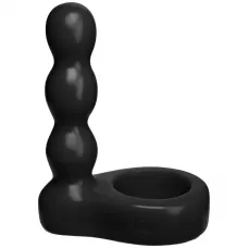 Черный анальный стимулятор с силиконовым кольцом Platinum Premium Silicone - The Double Dip 2 - Black черный 