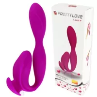 Перезаряжаемый вибромассажер с клиторальной стимуляцией - 21 см фиолетовый 