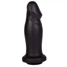 Чёрный анальный фаллоимитатор с ограничительным основанием - 14 см черный 