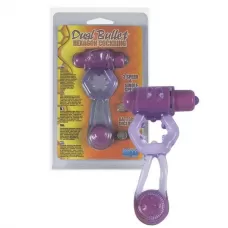 Фиолетовое эрекционное кольцо Dual Bullet Hexagon Cockring фиолетовый 