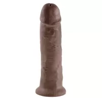 Коричневый фаллос-гигант 10  Cock - 25,4 см коричневый 