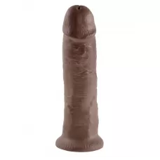Коричневый фаллос-гигант 10  Cock - 25,4 см коричневый 