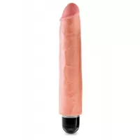 Телесный вибратор-реалистик 10  Vibrating Stiffy - 30,5 см телесный 