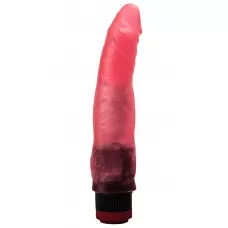 Розовый гелевый виброфаллос - 17,5 см розовый 