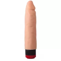 Телесный вибратор-реалистик со встроенным пультом управления - 16,5 см телесный 