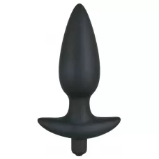 Чёрная анальная вибровтулка Black Velvet с 5 скоростями - 17 см черный 