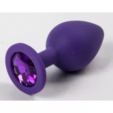 Большая фиолетовая силиконовая пробка с фиолетовым кристаллом - 9,5 см фиолетовый 