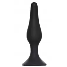 Чёрная анальная пробка Slim Anal Plug Medium - 11,5 см черный 