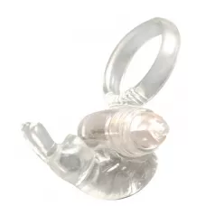 Прозрачное эрекционное кольцо с виброэлементом GOOD VIBES COCKRING RABBIT прозрачный 