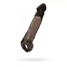 Чёрная насадка на пенис XLover c подхватом - 19,5 см черный 