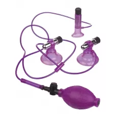 Виброприсоски-помпы для стимуляции сосков и клитора Triple Suckers фиолетовый 