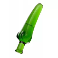 Зелёный анальный стимулятор из стекла в форме перчика - 13,5 см зеленый 