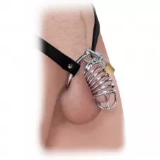 Кольцо верности Extreme Chastity Belt с фиксацией головки серебристый с черным 