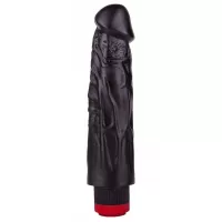 Вибратор-реалистик с крупными венками - 18,5 см черный 