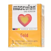 Презервативы Masculan Gold с ароматом ванили - 3 шт  