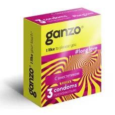 Презервативы с анестетиком для продления удовольствия Ganzo Long Love - 3 шт  
