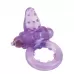 Фиолетовое эрекционное кольцо с вибрацией и рельефным язычком NUBBY CLITORAL PROBE COCKRING фиолетовый 