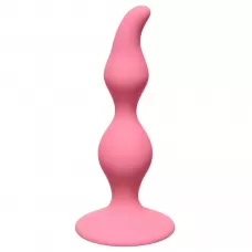 Розовая анальная пробка Curved Anal Plug Pink - 12,5 см розовый 