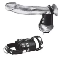 Кольцо на член и мошонку Cock Ring With 2  Ball Stretcher And Optional Weight Ring черный 