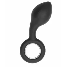 Анальный стимулятор No.63 Dildo With Metal Ring - 13,5 см черный 