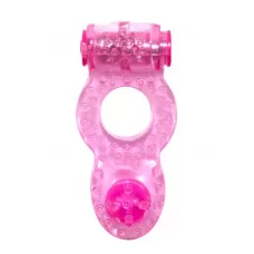 Розовое эрекционное кольцо с вибрацией Rings Ringer розовый 