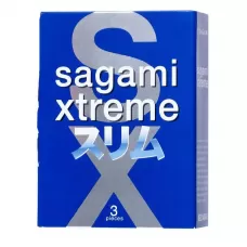Розовые презервативы Sagami Xtreme Feel Fit 3D - 3 шт  